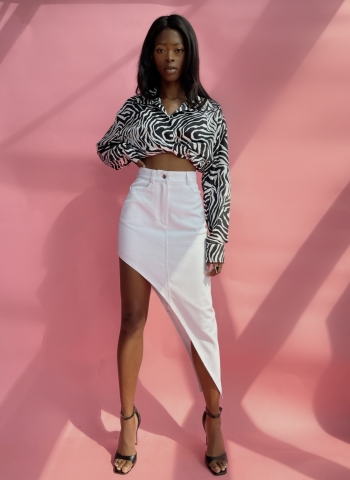 Юбка из джинсы "Be different" индивидуальный пошив Белый