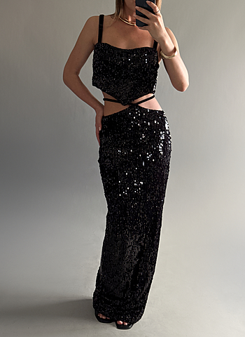 Юбка с пайетками "Под шампанское" индивидуальный пошив Черный