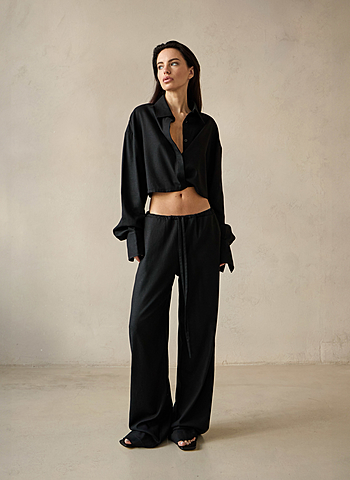 Рубашка изо льна ROAD Черный