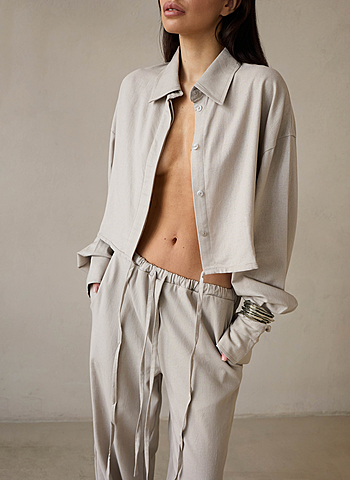 Рубашка изо льна ROAD Серый