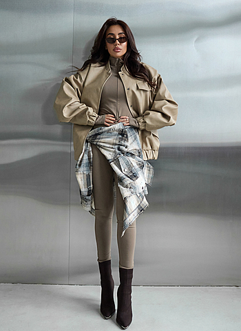 Бомбер утепленный 001 Бежевый