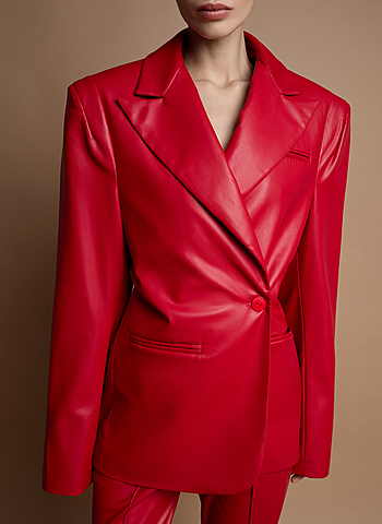 Жакет из экокожи 015 Красный