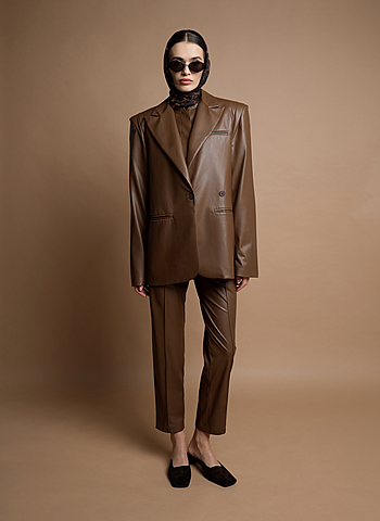 Жакет из экокожи 015 Коричневый