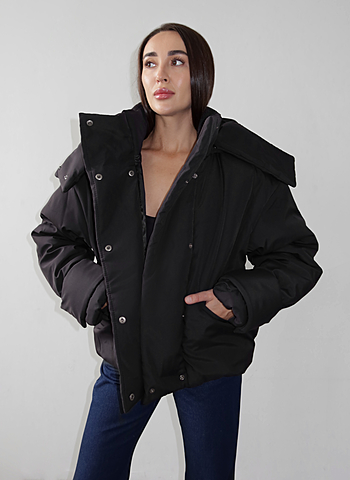 Пуховик укороченный 028 Черный