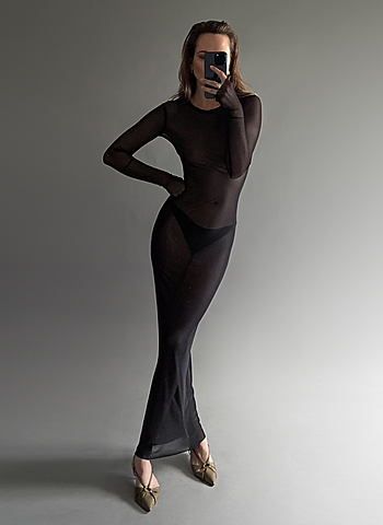 Платье из сетки MOON Черный