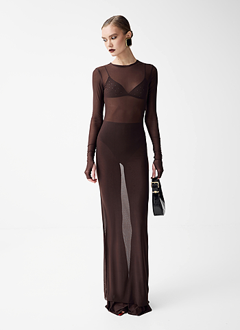 Платье из сетки MOON Коричневый