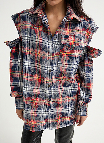 Рубашка в клетку PUZZLE Синий