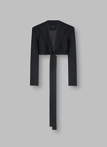 Укороченный жакет на запах Черный