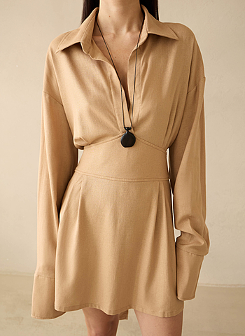 Платье изо льна GOOD MOOD Бежевый