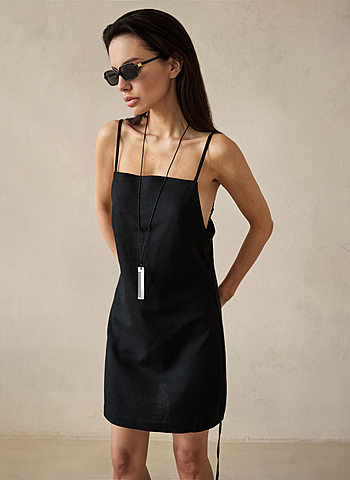 Комбинация-мини изо льна EXTRA Черный