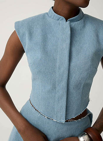 Жилет из джинсы Темно-голубой