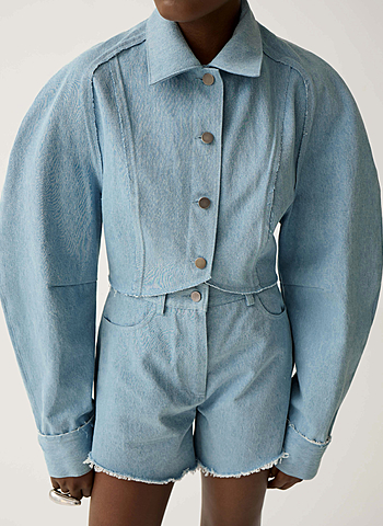 Джинсовка укороченная Темно-голубой