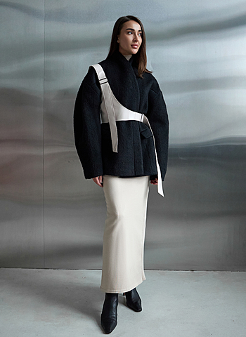 Пальто о силуэта SHELL Черный