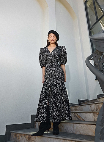 Платье в горох FOCUS Черный