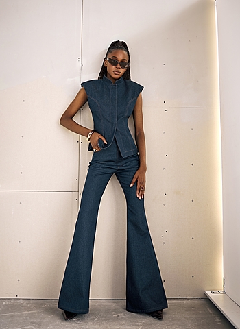 Джинсы клеш CHECKMATE  Темно-синий