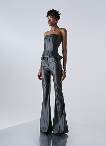 Брюки из кожи ФОРМА 02 Черный