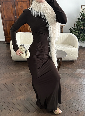 Платье МАКСИ *26 индивидуальный пошив Коричневый