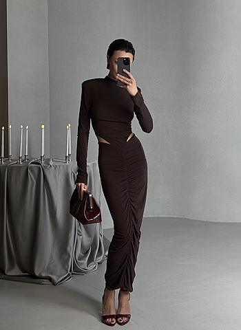 Боди ТОНКАЯ ПРОВОКАЦИЯ индивидуальный пошив Коричневый