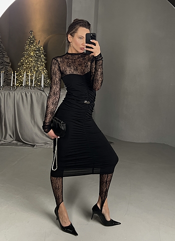 Юбка миди С ХАРАКТЕРОМ индивидуальный пошив Черный