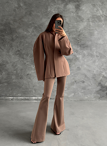 Брюки - клеш DIAGONAL индивидуальный пошив Песочный