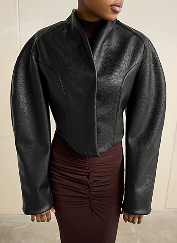 Бомбер из эко кожи ПРОВОКАТОР Черный